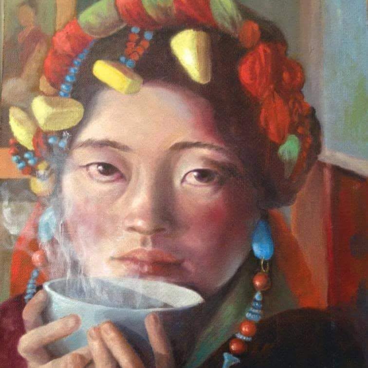 Tibetan woman oil painting klirò