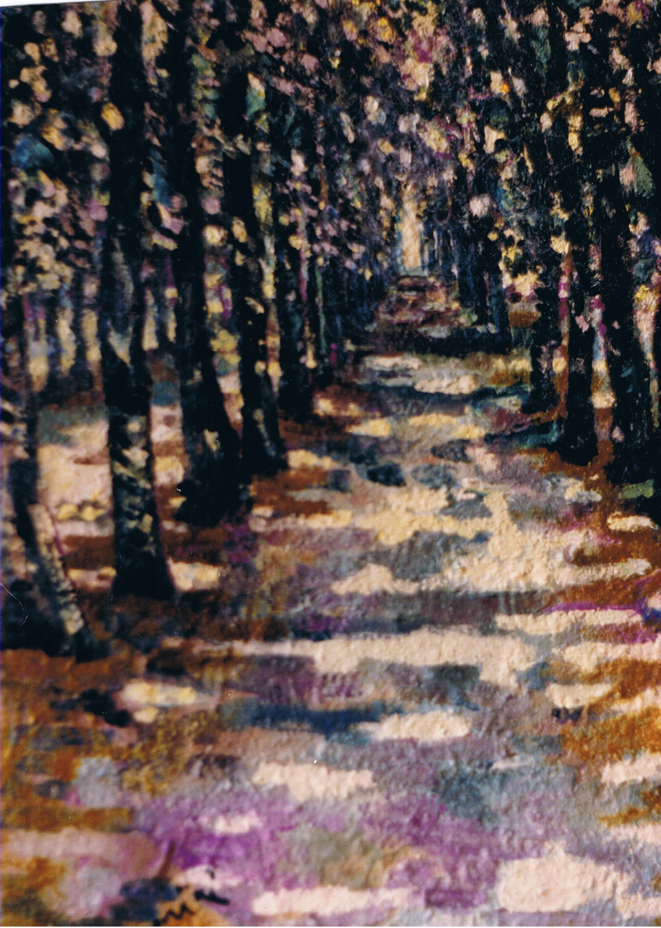 dipinto a olio klirò alberi riflessi trees light oil painting