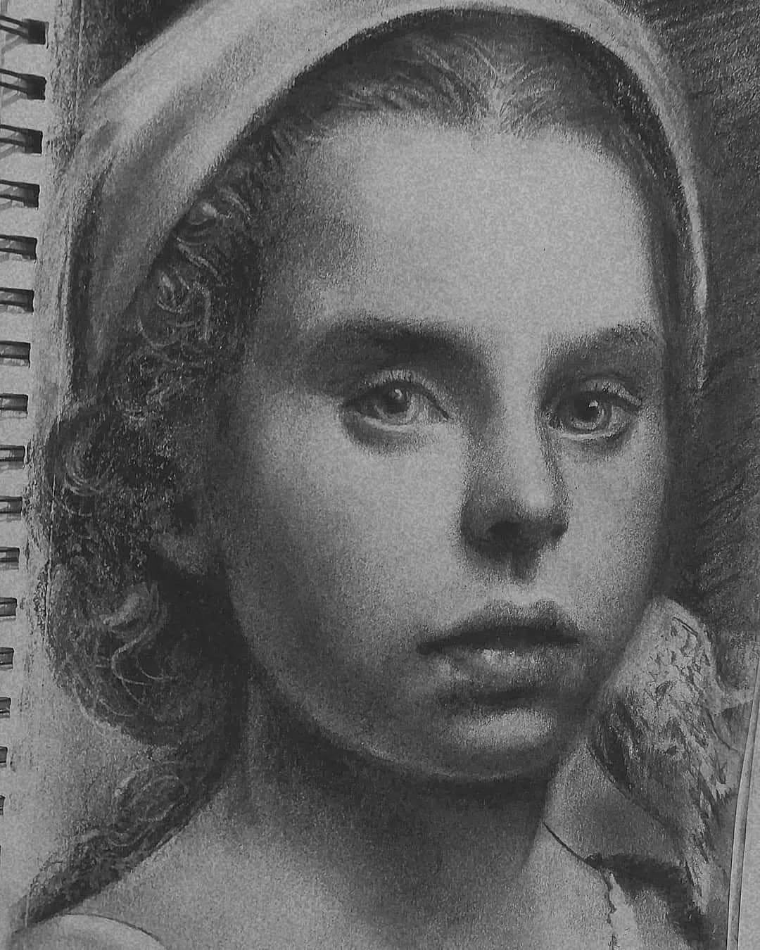 girl portrait pencil art klirò