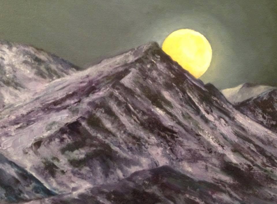 himalaya arte, dipinto, olio, everest dipinto, himalaya dipinto, luna, klirò, artista, artista italiana, clizia omarini