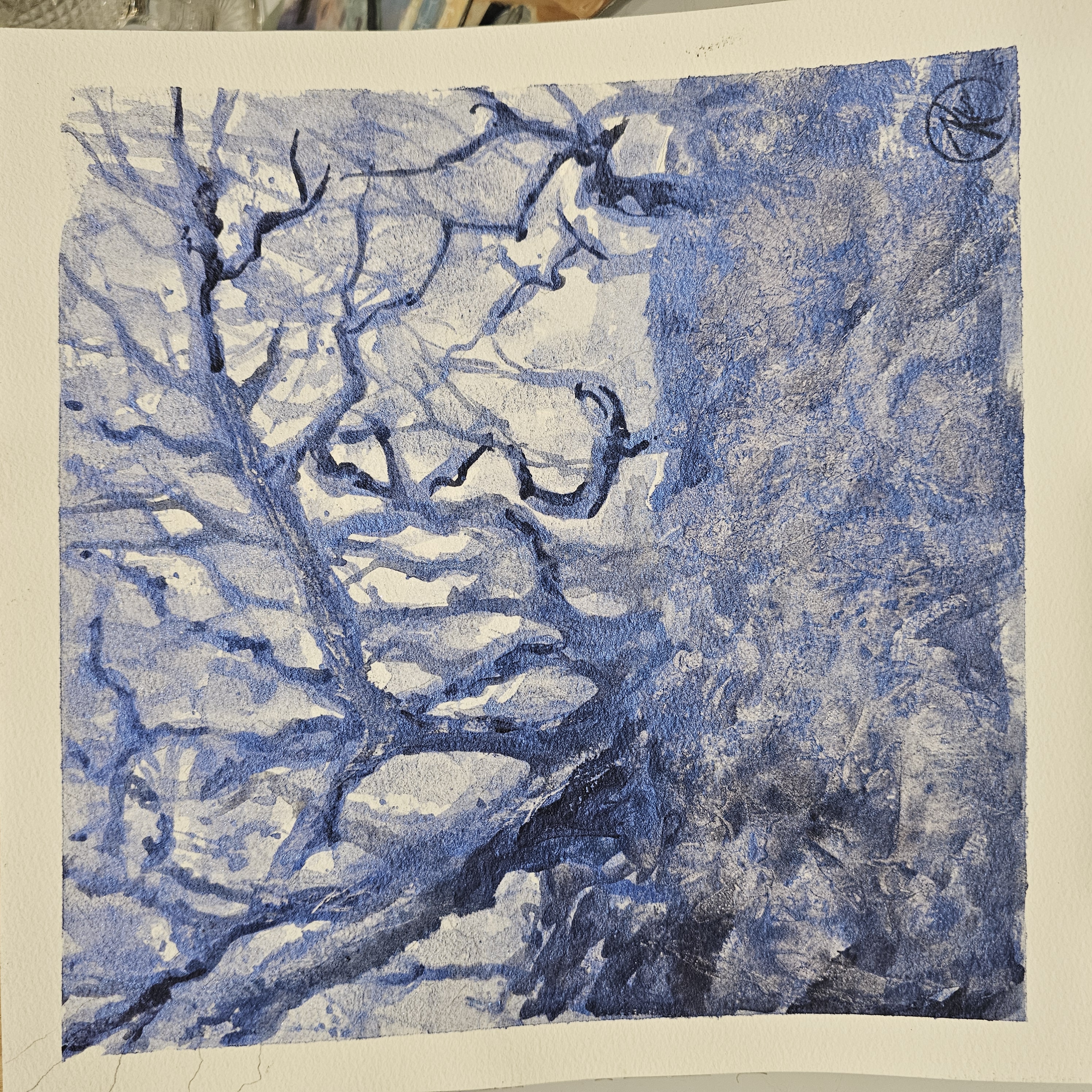 Acquerello Lapis Lazul Genuine "Il bosco dei lapislazuli" di Klirò