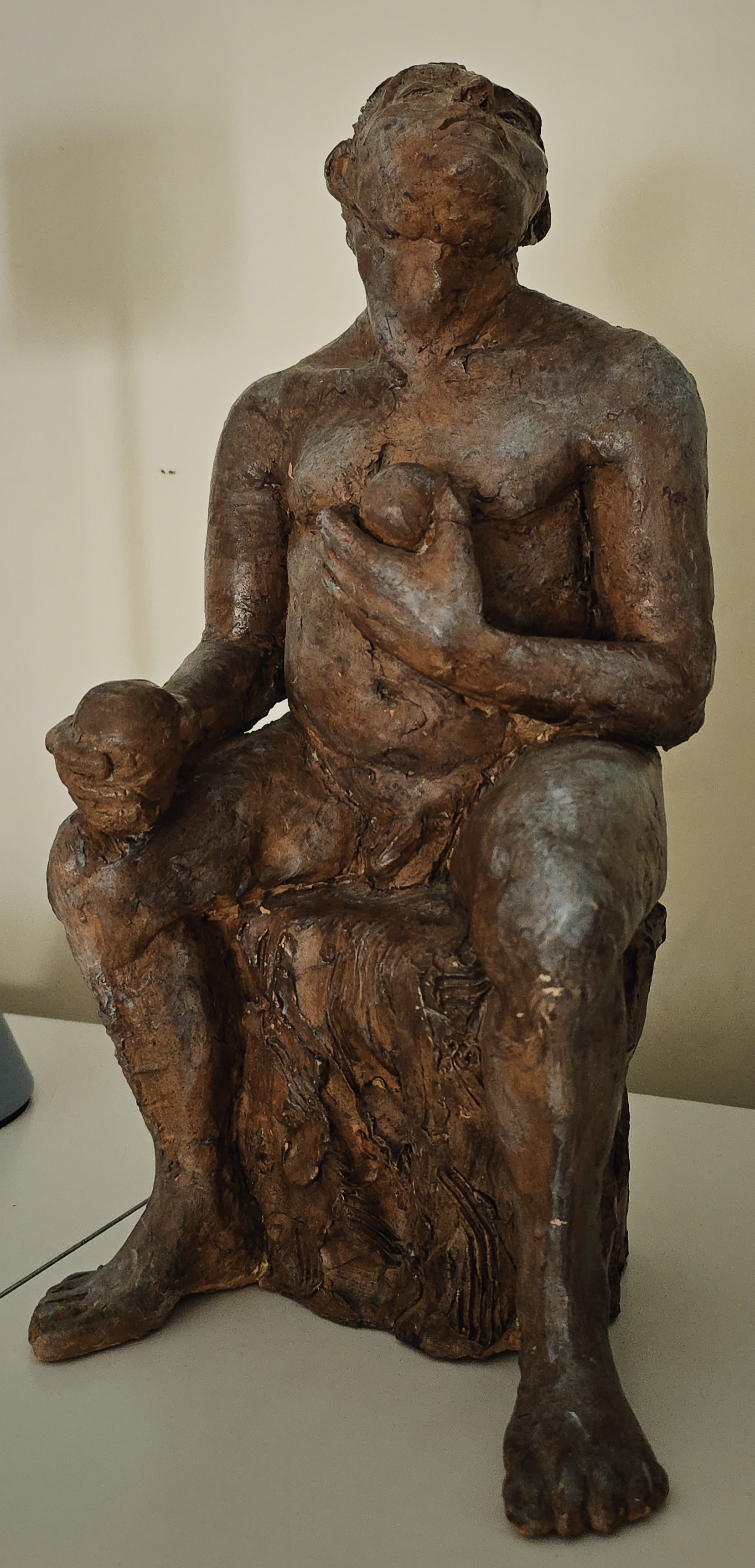 Il giocoliere scultura in gesso patinato di Klirò anni 70