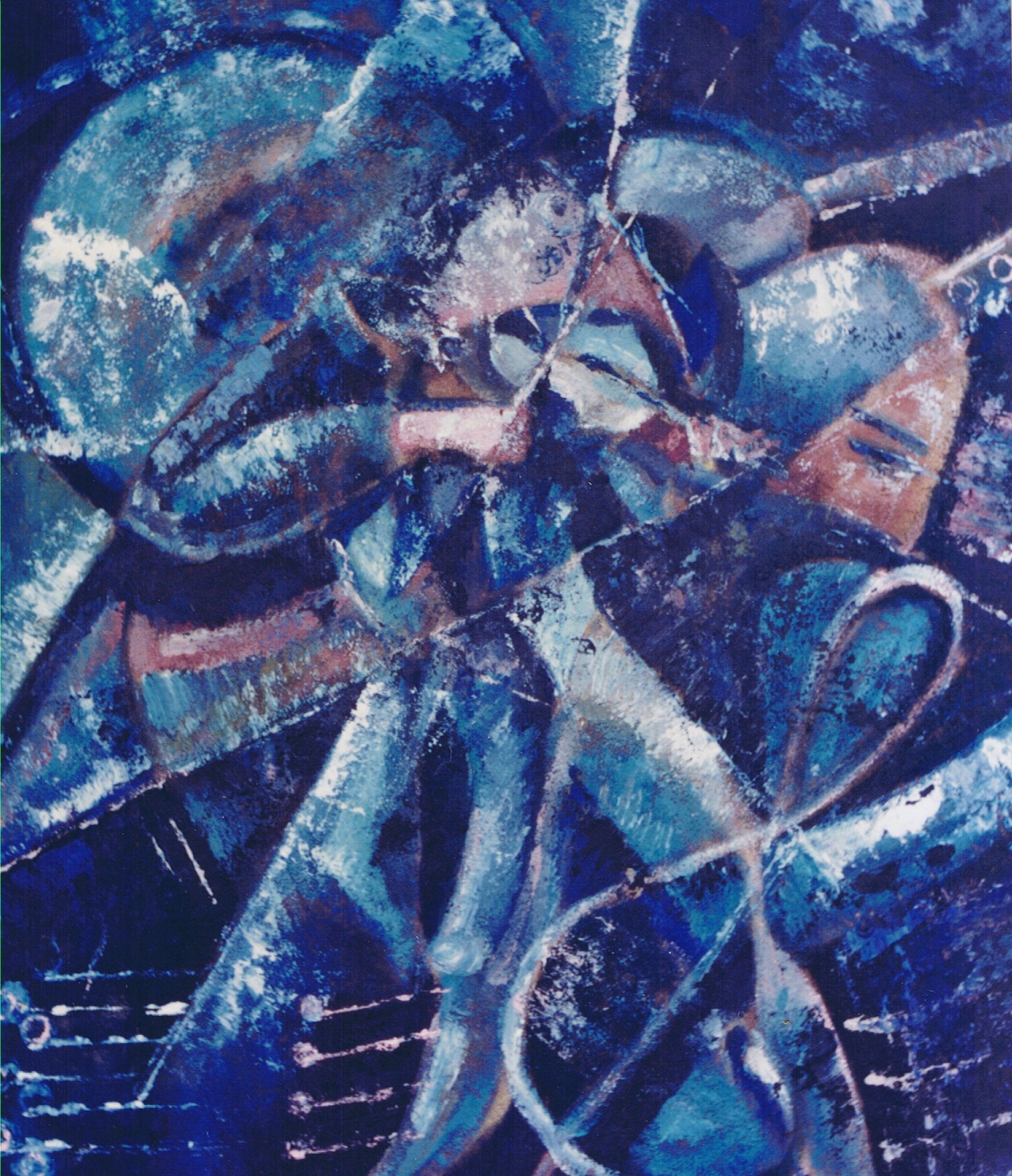 il violinista azzurro klirò pittura a olio oil painting