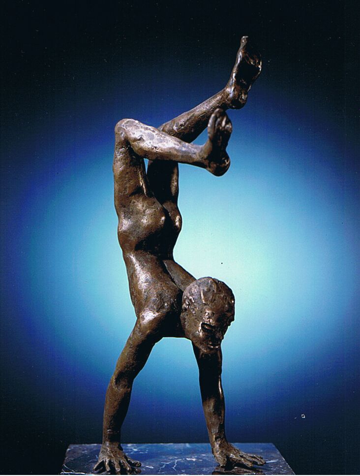 L' acrobata di Klirò scultura in bronzo
