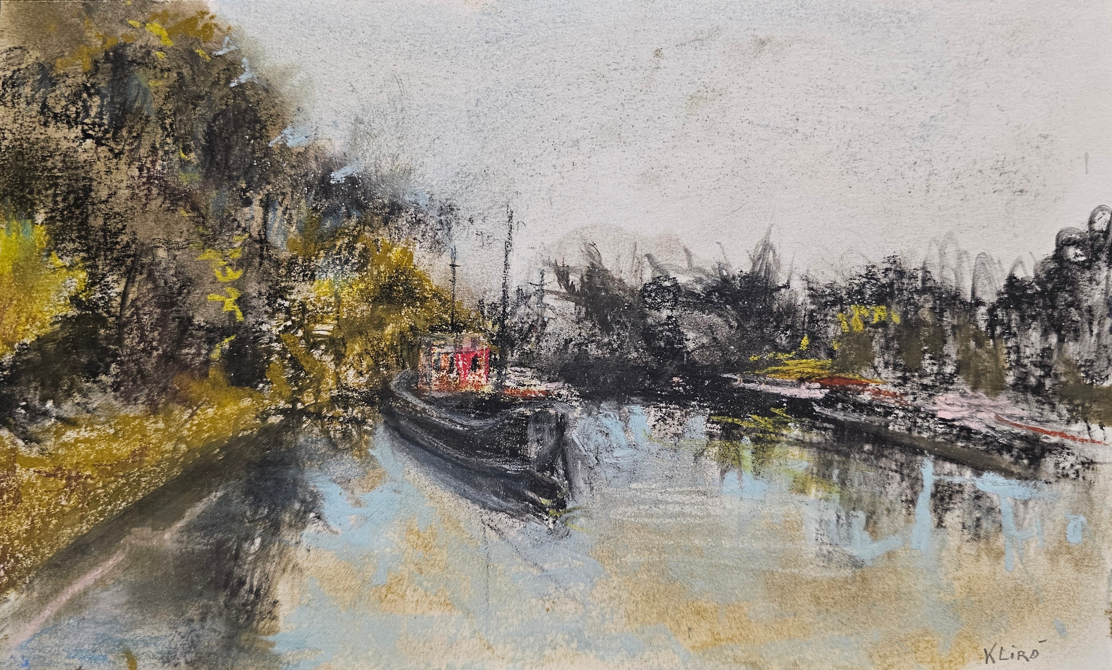 Pastello ''La barca nera'' di Klirò