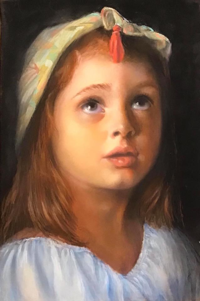nappina rossa klirò pastello su carta bambina