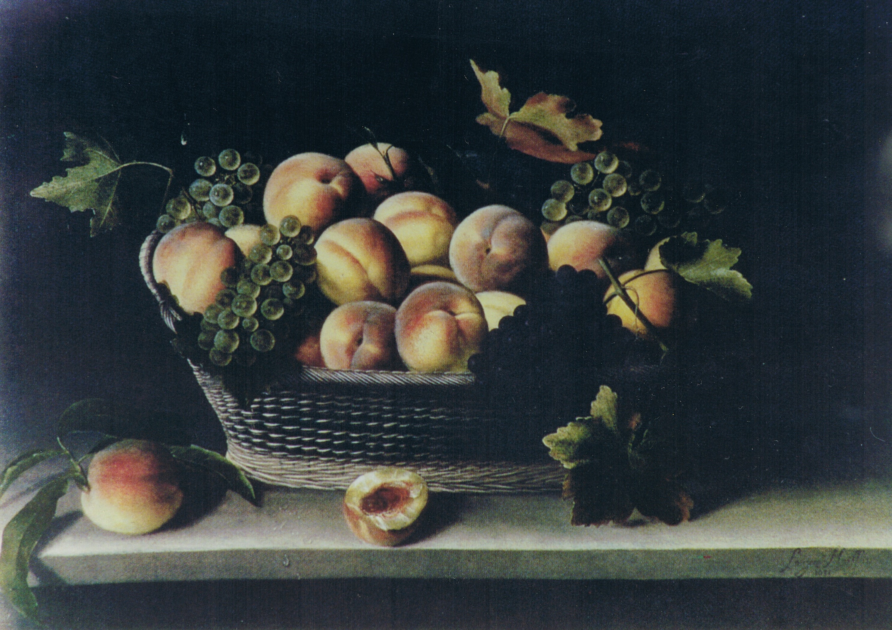 Louise Moillon Cesto con pesche e uva klirò dipinto pittura arte falso d'autore falsi copia