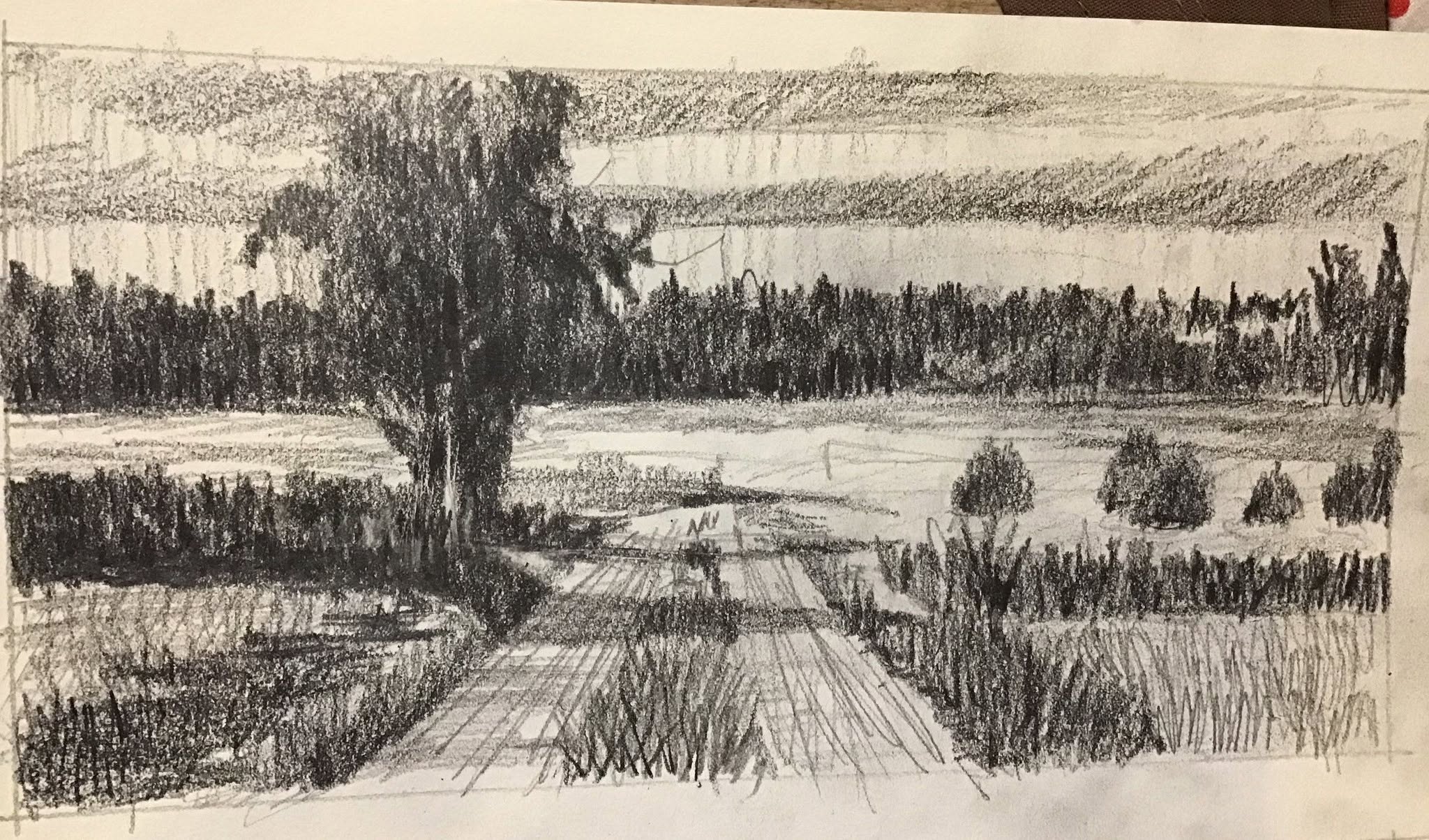 paesaggio matita disegno landscape pencil drawing klirò
