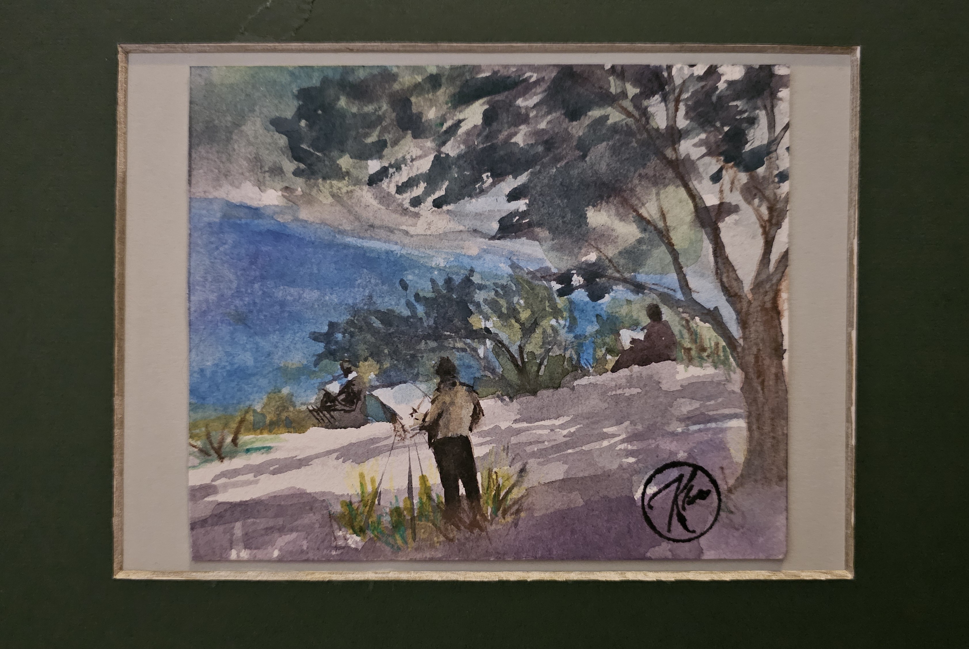 Paesaggio Laghetto di Subiaco ad acquerello en plein air di Klirò
