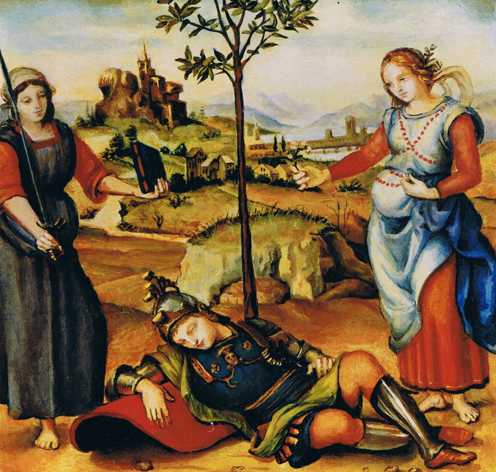 Raffaello Sanzio Il sogno del cavaliere Klirò falso d'autore copia copy