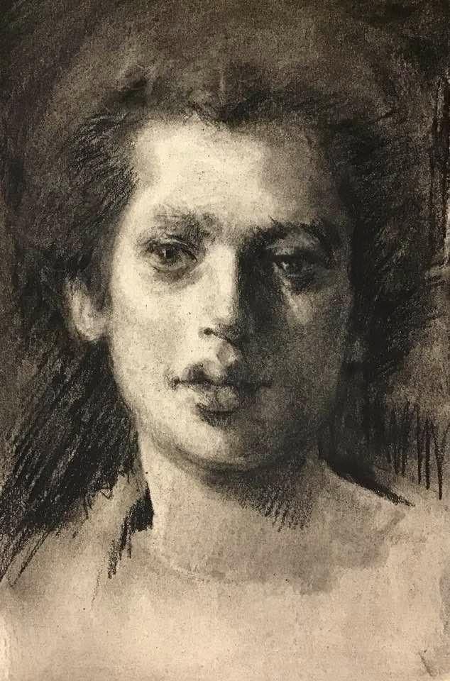 ritratto a carboncino di ragazzo bambino studio su Mancini di Klirò
