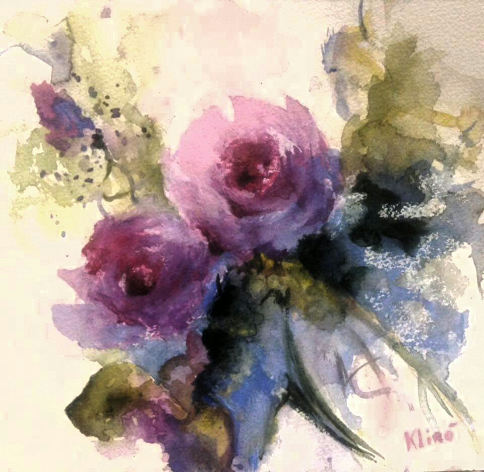 rose watercolor klirò
