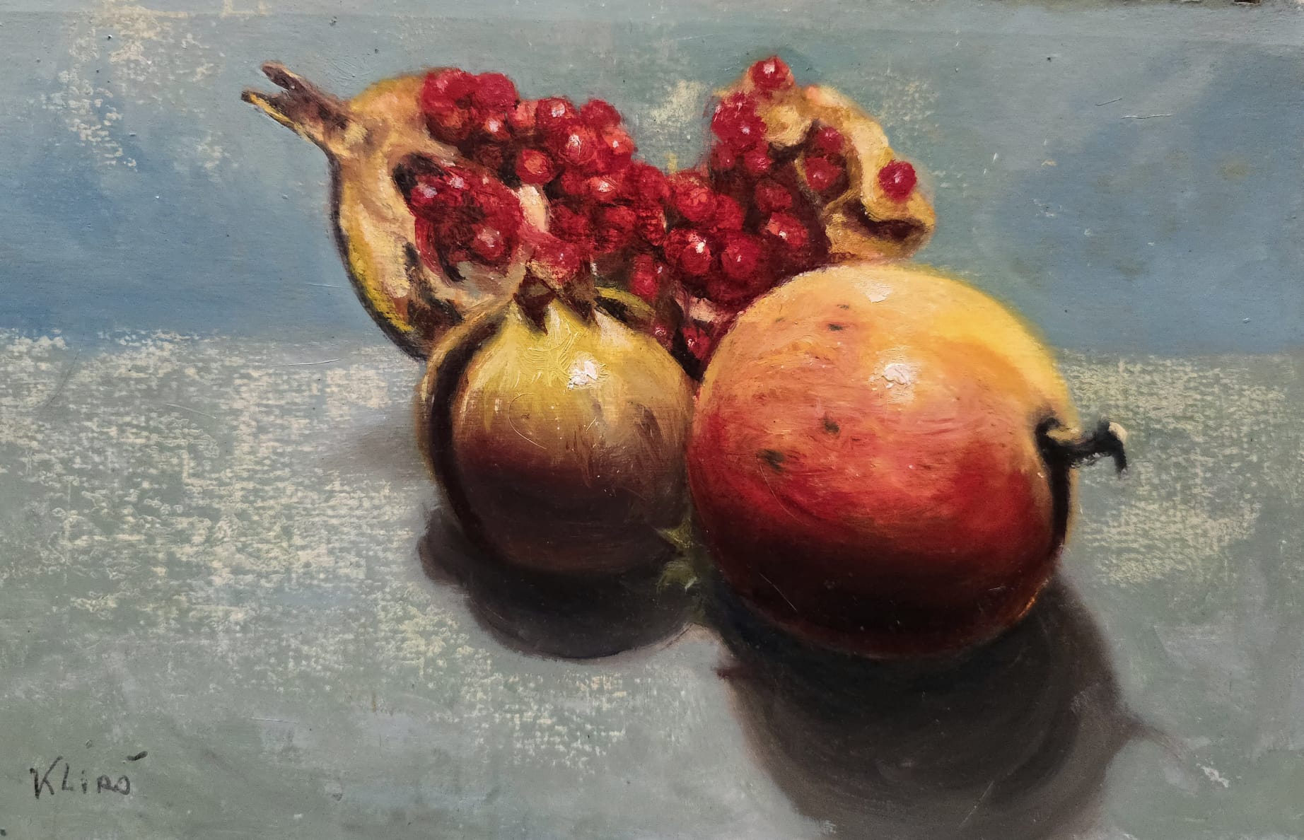 Dipinto ad olio "Studio di melograni" di Klirò