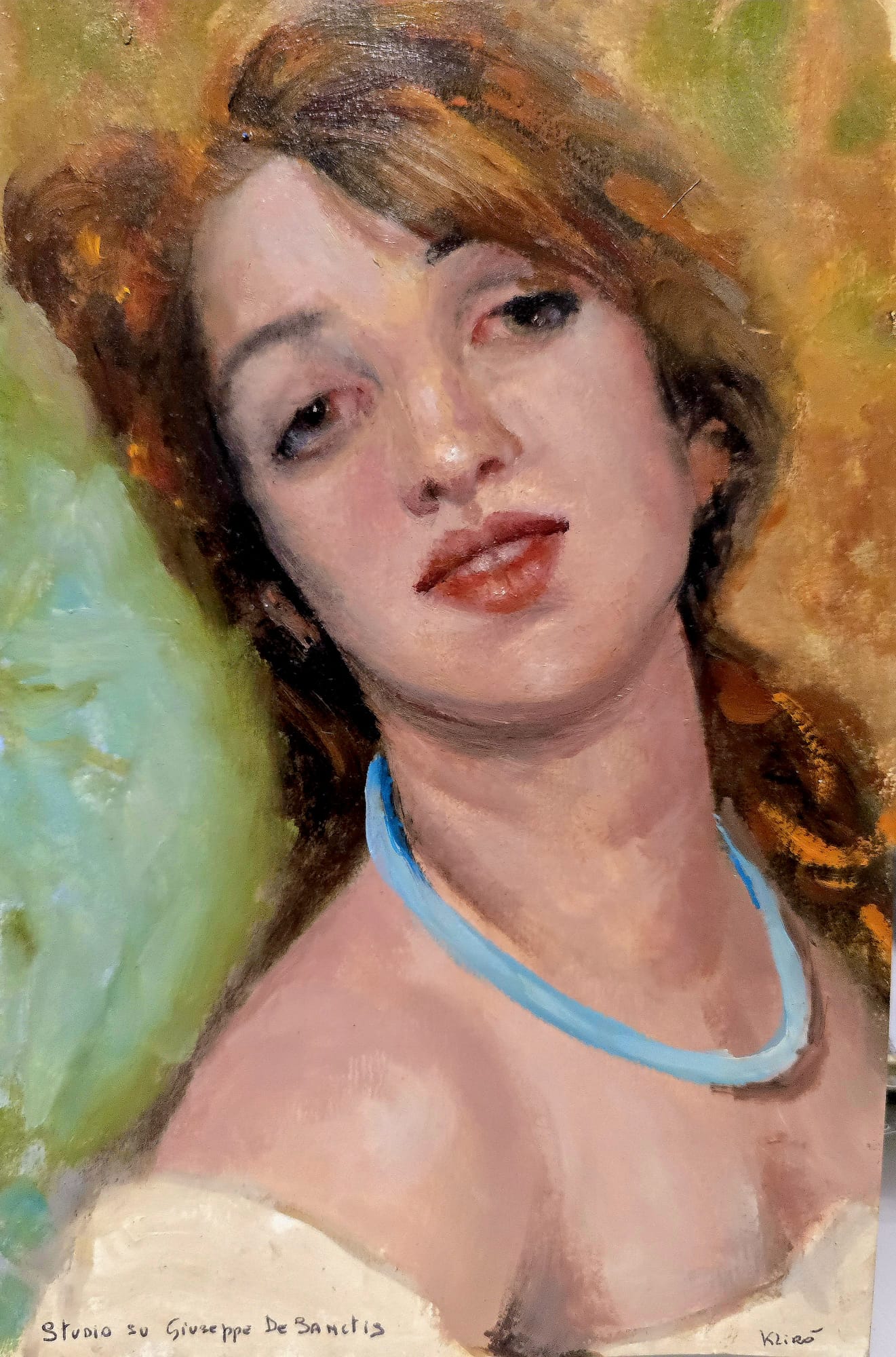 Studio su Giuseppe De Sanctis di Klirò, dipinto ad olio su carta