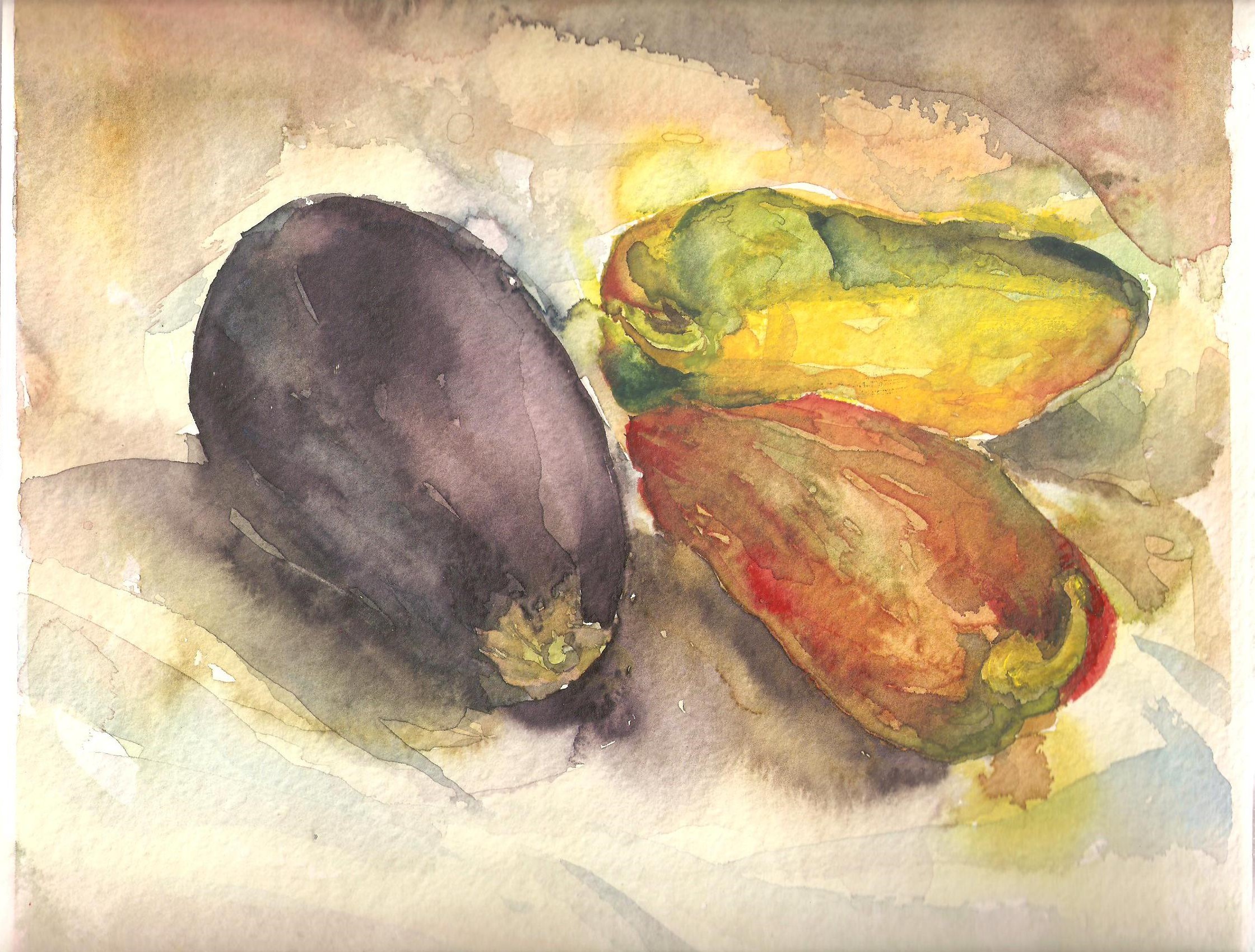 dipinto a olio melanzane klirò oil painting aubergines