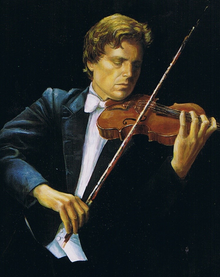 Uto Ughi ritratto pittura a olio klirò portrait oil painting