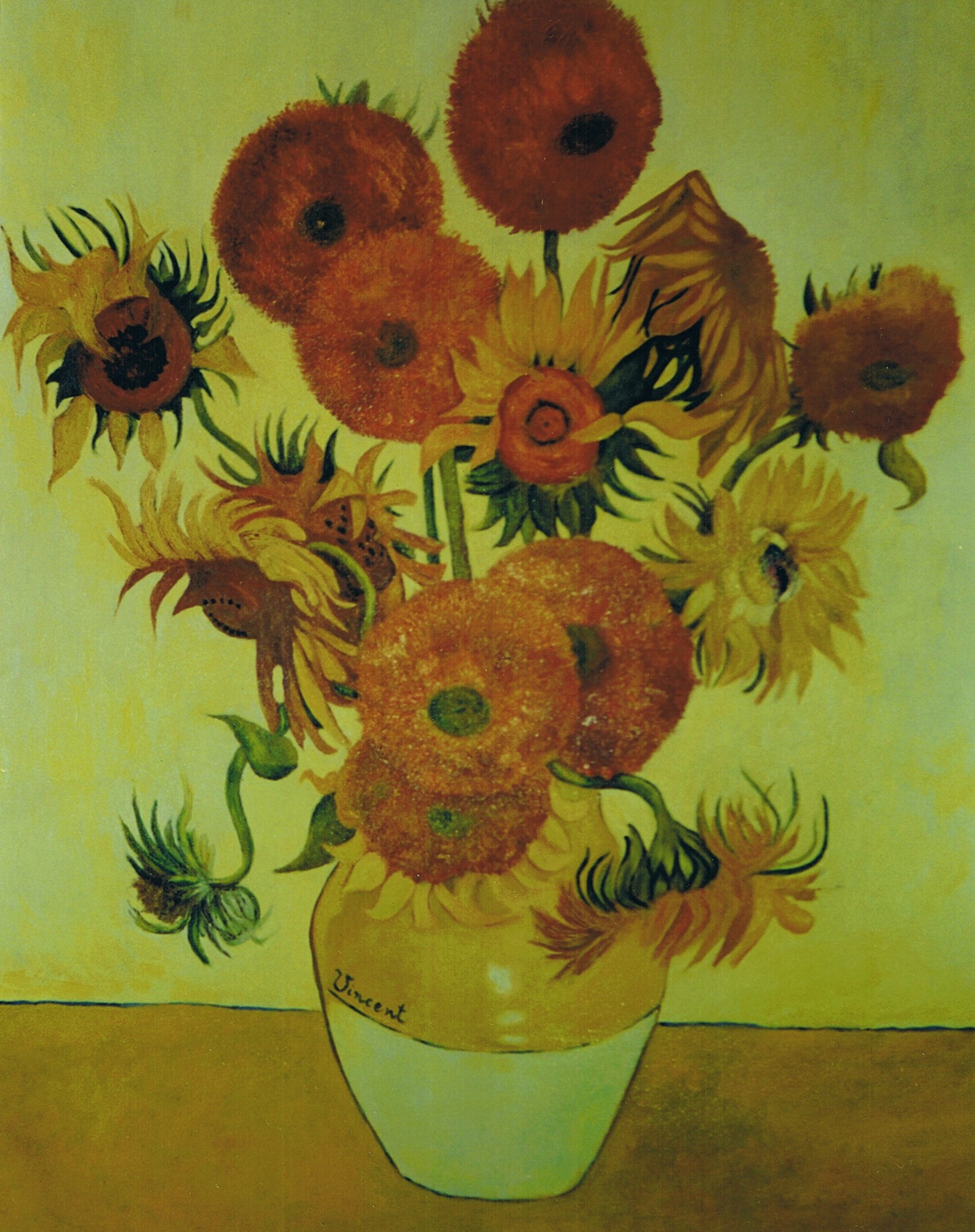 Vincent Van Gogh Vaso con girasoli Klirò clizia omarini master copy falso d'autore